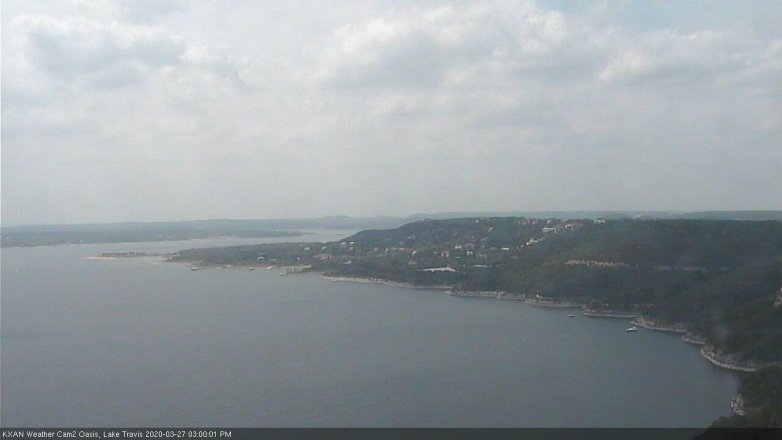 Lake Travis webcam, March 27, 2020 3:00 PM CT