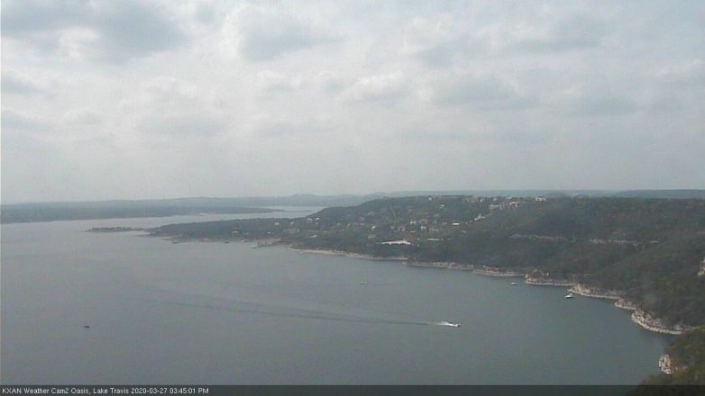 Lake Travis webcam, March 27, 2020 3:45 PM CT