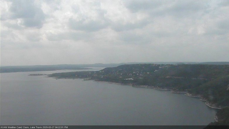 Lake Travis webcam, March 27, 2020 4:25 PM CT