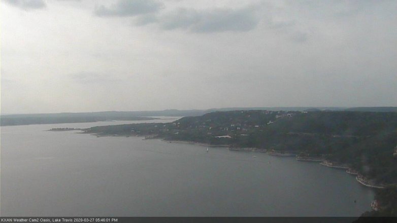 Lake Travis webcam, March 27, 2020 5:45 PM CT