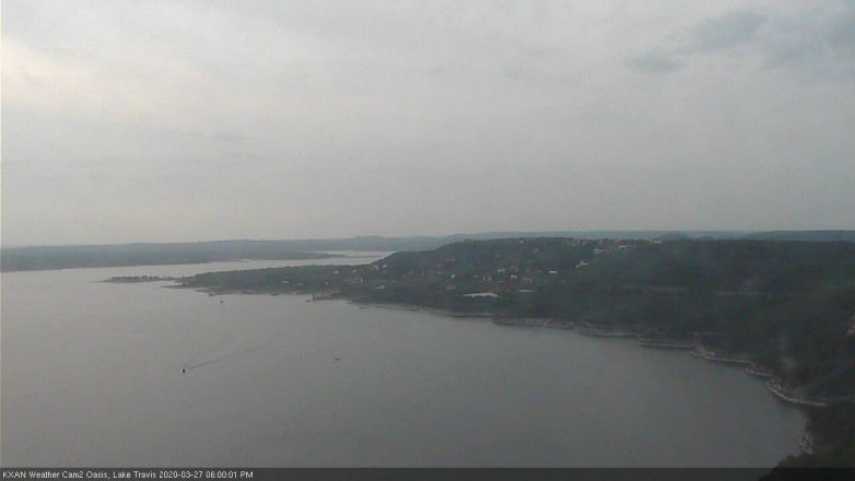 Lake Travis webcam, March 27, 2020 6:00 PM CT