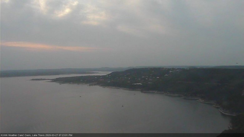 Lake Travis webcam, March 27, 2020 7:25 PM CT