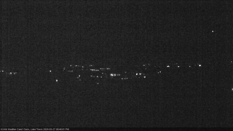 Lake Travis webcam, March 27, 2020 8:45 PM CT