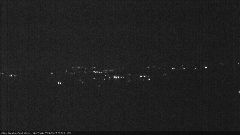 Lake Travis webcam, March 27, 2020 9:25 PM CT