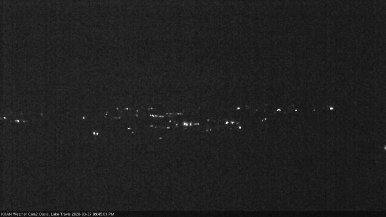 Lake Travis webcam, March 27, 2020 9:45 PM CT