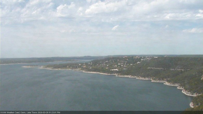 Lake Travis webcam, March 28, 2020 1:25 PM CT