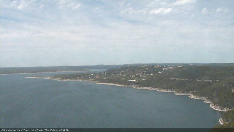 Lake Travis webcam, March 28, 2020 1:45 PM CT
