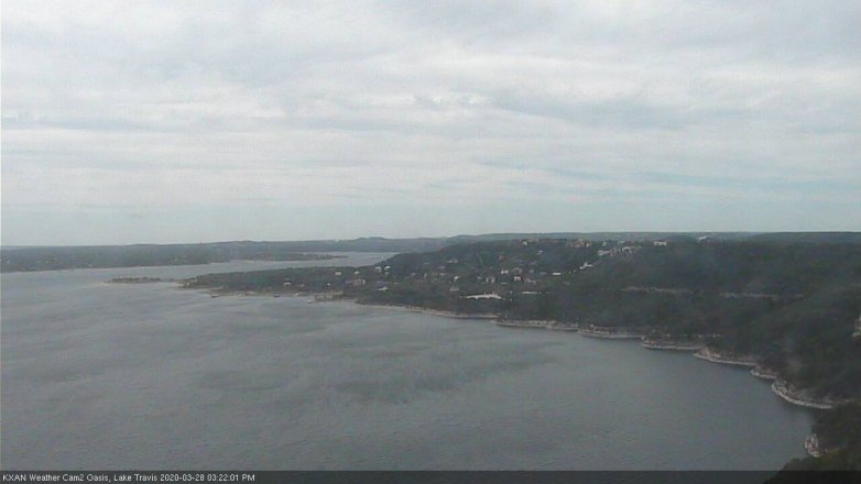 Lake Travis webcam, March 28, 2020 3:25 PM CT