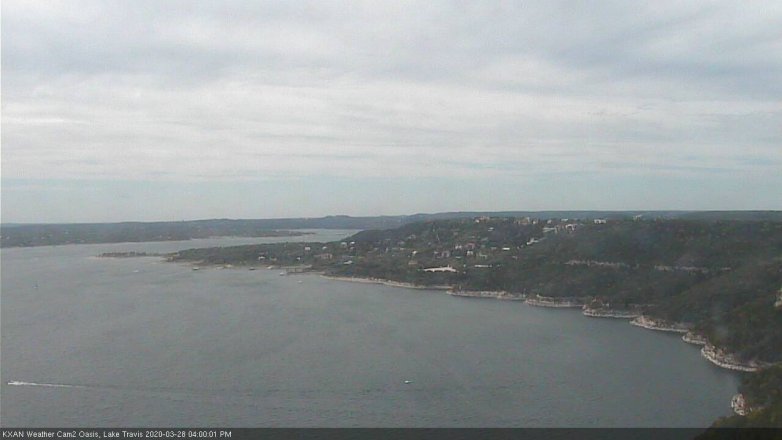 Lake Travis webcam, March 28, 2020 4:00 PM CT