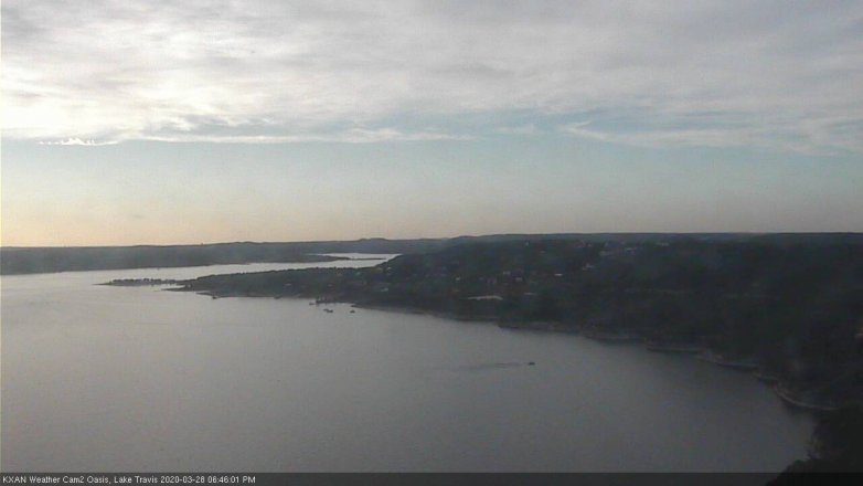 Lake Travis webcam, March 28, 2020 6:45 PM CT