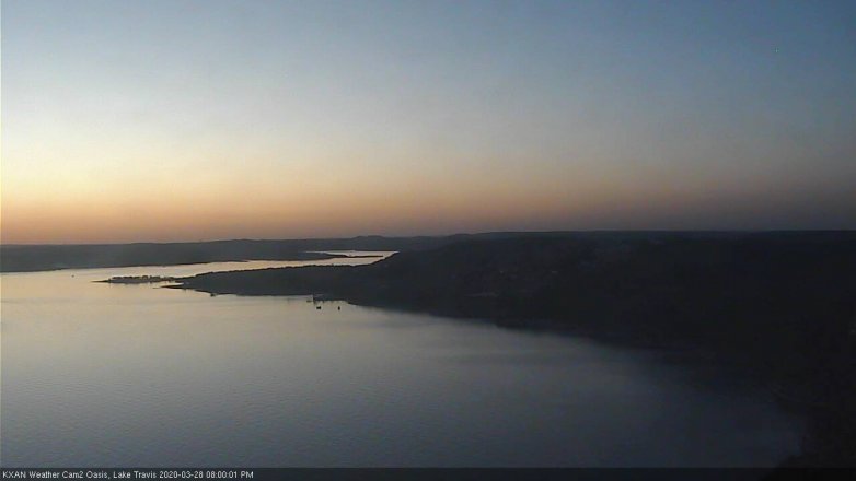 Lake Travis webcam, March 28, 2020 8:00 PM CT