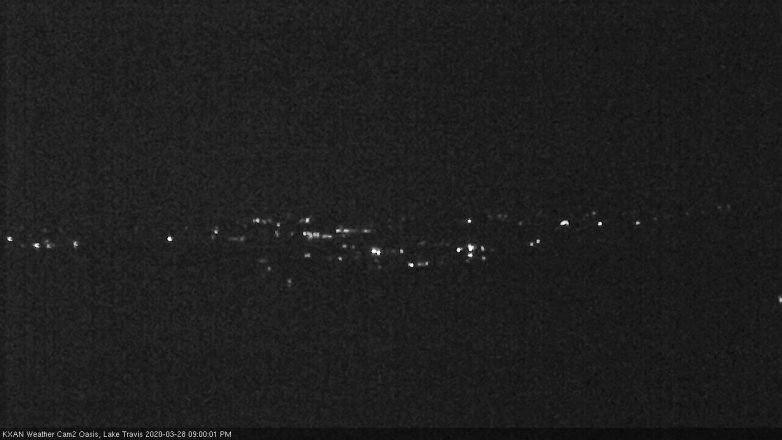 Lake Travis webcam, March 28, 2020 9:00 PM CT