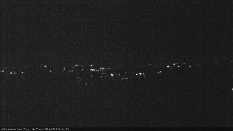 Lake Travis webcam, March 28, 2020 9:25 PM CT