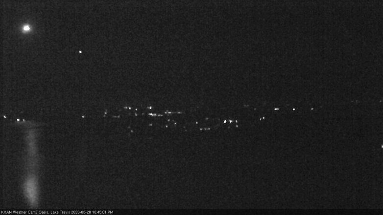 Lake Travis webcam, March 28, 2020 10:45 PM CT