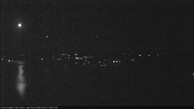 Lake Travis webcam, March 28, 2020 11:00 PM CT