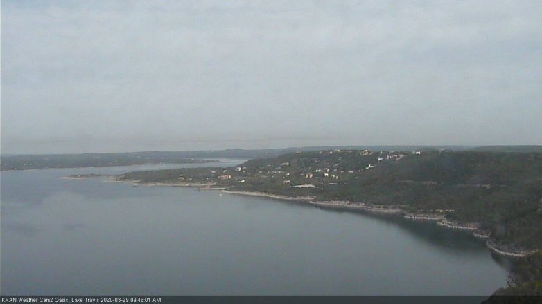 Lake Travis webcam, March 29, 2020 9:45 AM CT