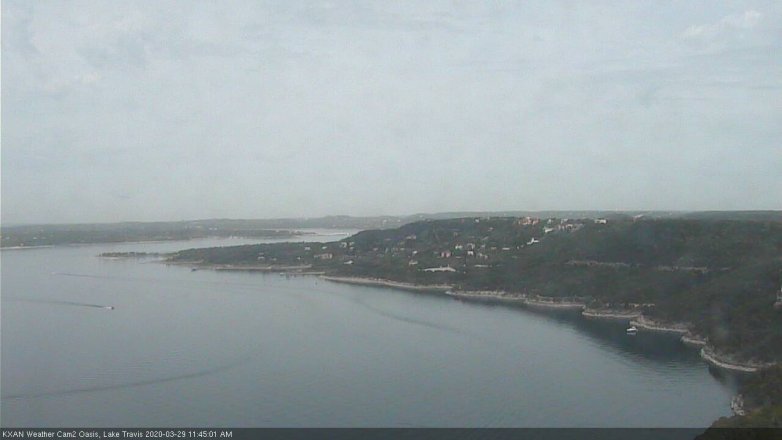 Lake Travis webcam, March 29, 2020 11:45 AM CT