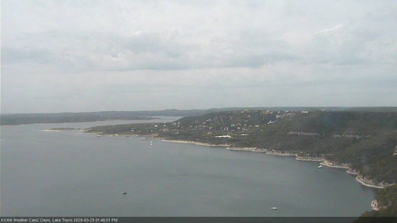 Lake Travis webcam, March 29, 2020 1:45 PM CT