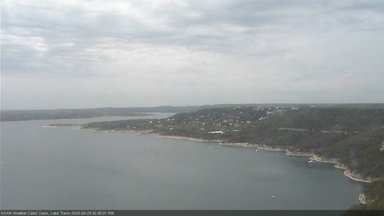 Lake Travis webcam, March 29, 2020 2:45 PM CT