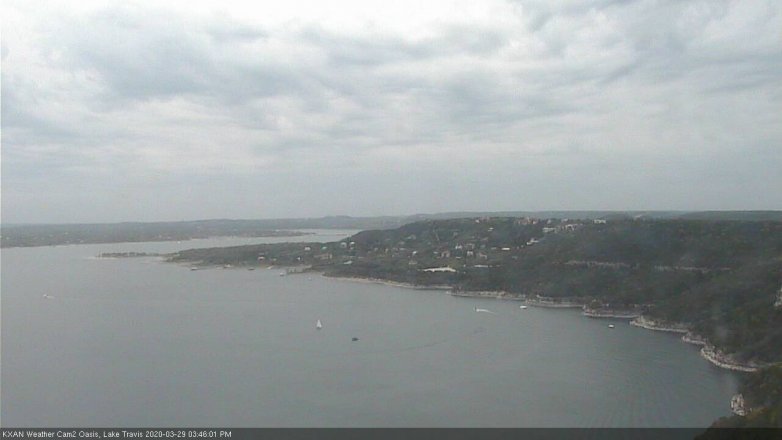 Lake Travis webcam, March 29, 2020 3:45 PM CT