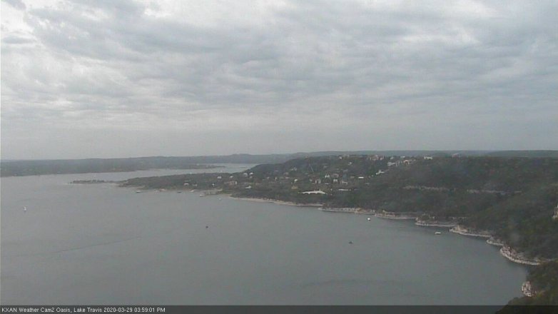 Lake Travis webcam, March 29, 2020 4:00 PM CT