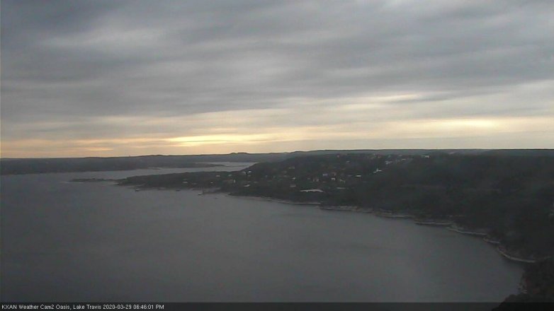 Lake Travis webcam, March 29, 2020 6:45 PM CT