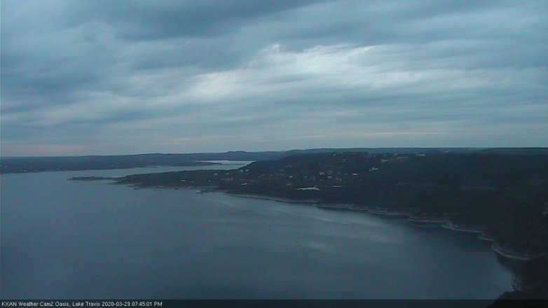 Lake Travis webcam, March 29, 2020 7:45 PM CT