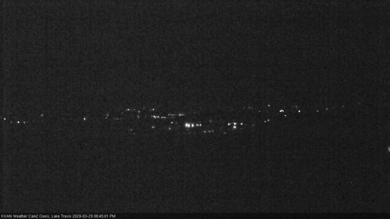 Lake Travis webcam, March 29, 2020 8:45 PM CT