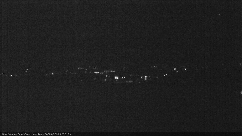 Lake Travis webcam, March 29, 2020 9:25 PM CT