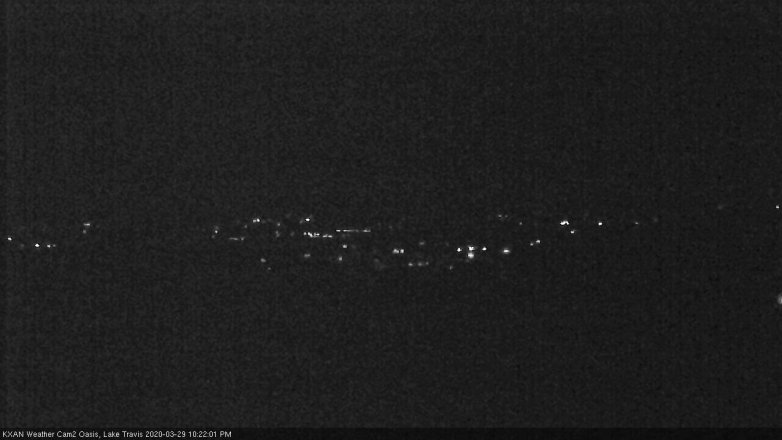 Lake Travis webcam, March 29, 2020 10:25 PM CT