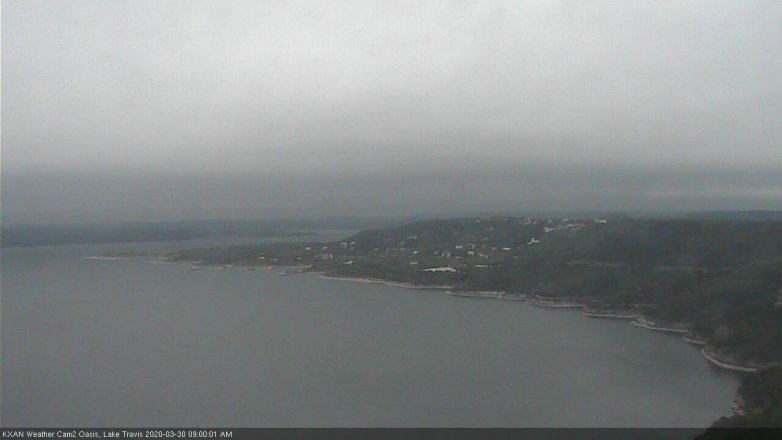 Lake Travis webcam, March 30, 2020 9:00 AM CT