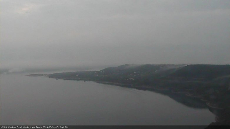 Lake Travis webcam, March 30, 2020 7:25 PM CT