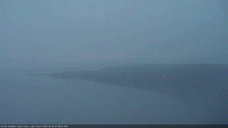 Lake Travis webcam, March 30, 2020 7:45 PM CT