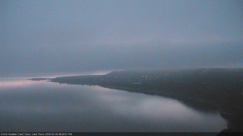 Lake Travis webcam, March 30, 2020 8:00 PM CT