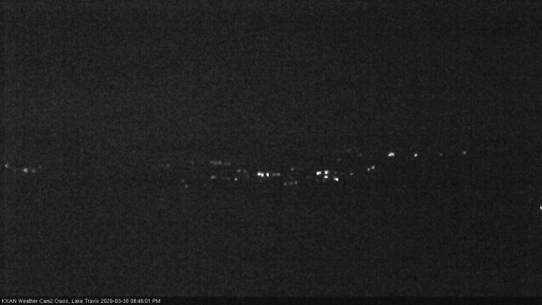 Lake Travis webcam, March 30, 2020 8:45 PM CT
