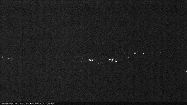 Lake Travis webcam, March 30, 2020 9:00 PM CT