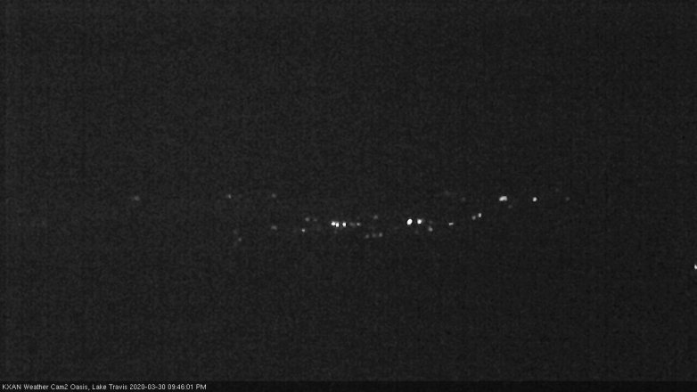 Lake Travis webcam, March 30, 2020 9:45 PM CT