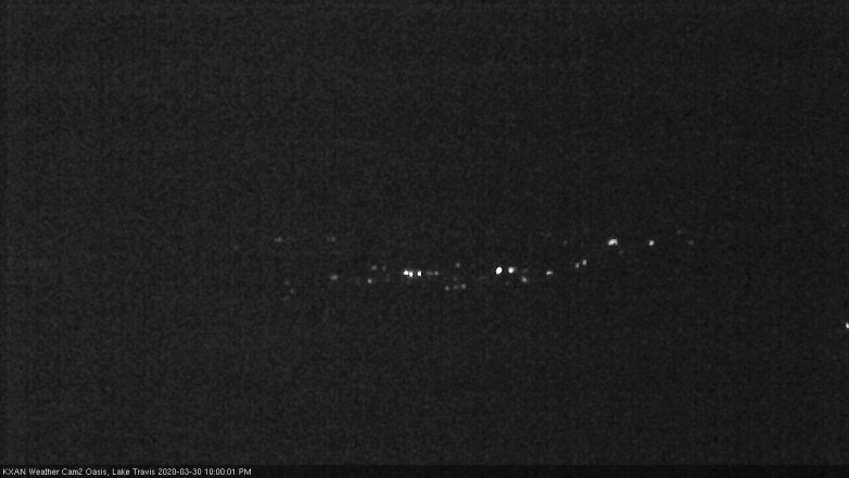 Lake Travis webcam, March 30, 2020 10:00 PM CT