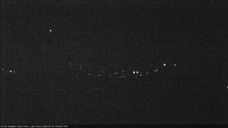 Lake Travis webcam, March 30, 2020 10:45 PM CT