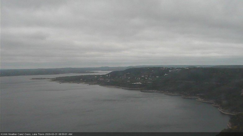 Lake Travis webcam, March 31, 2020 9:00 AM CT