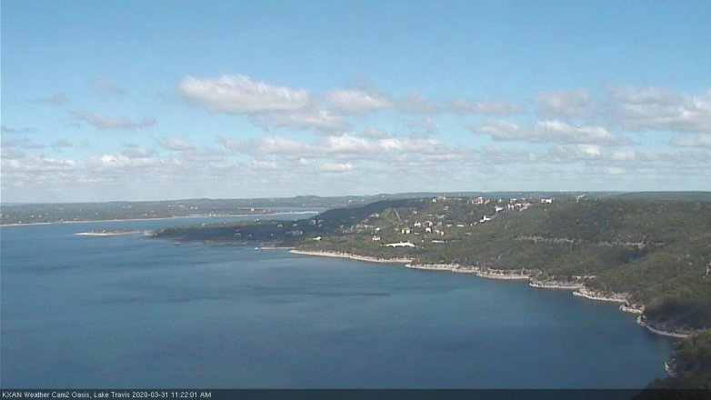 Lake Travis webcam, March 31, 2020 11:25 AM CT