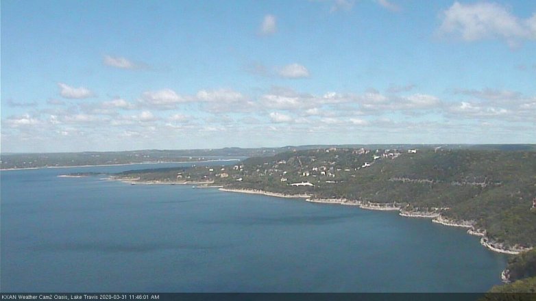Lake Travis webcam, March 31, 2020 11:45 AM CT