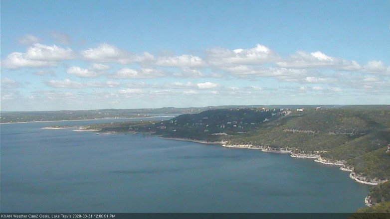 Lake Travis webcam, March 31, 2020 12:00 PM CT