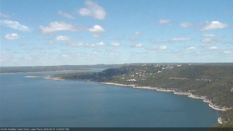 Lake Travis webcam, March 31, 2020 12:45 PM CT