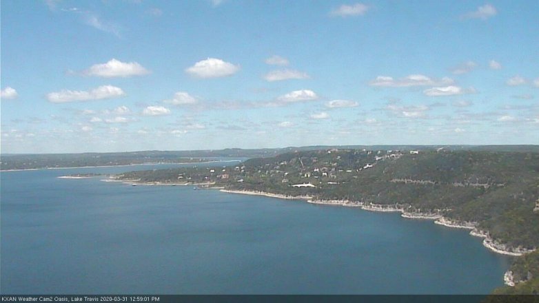 Lake Travis webcam, March 31, 2020 1:00 PM CT