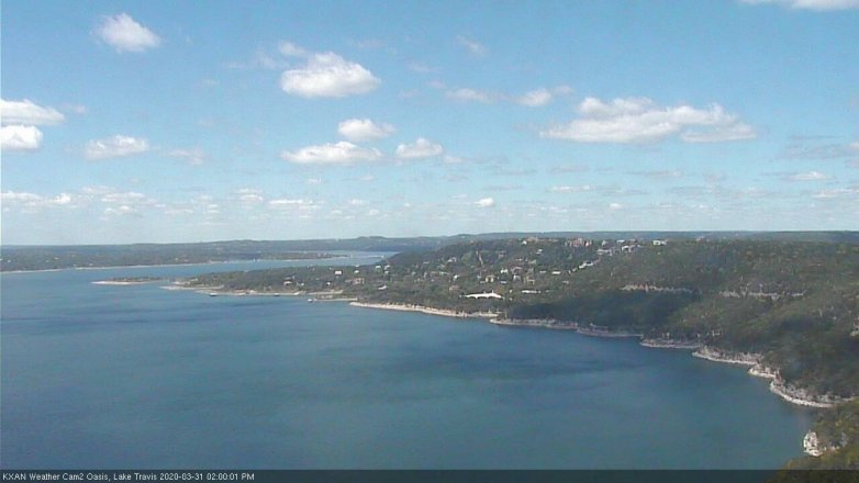 Lake Travis webcam, March 31, 2020 2:00 PM CT