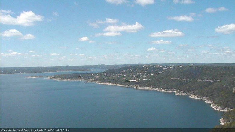 Lake Travis webcam, March 31, 2020 2:25 PM CT