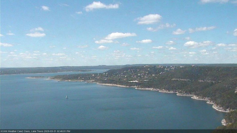 Lake Travis webcam, March 31, 2020 2:45 PM CT