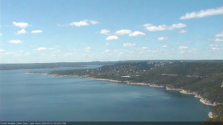 Lake Travis webcam, March 31, 2020 3:25 PM CT