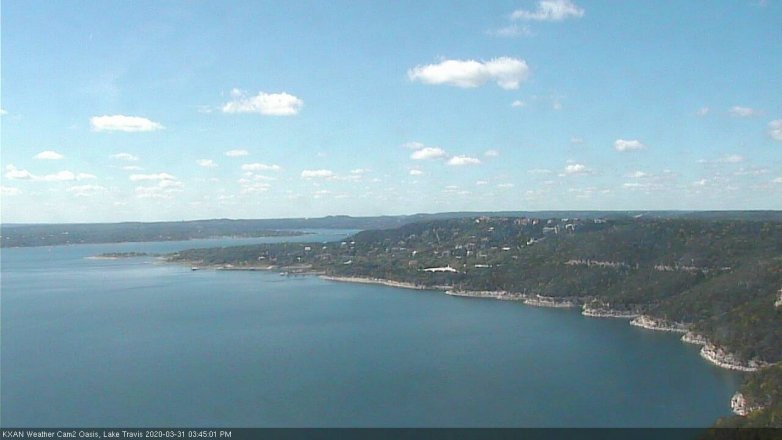 Lake Travis webcam, March 31, 2020 3:45 PM CT
